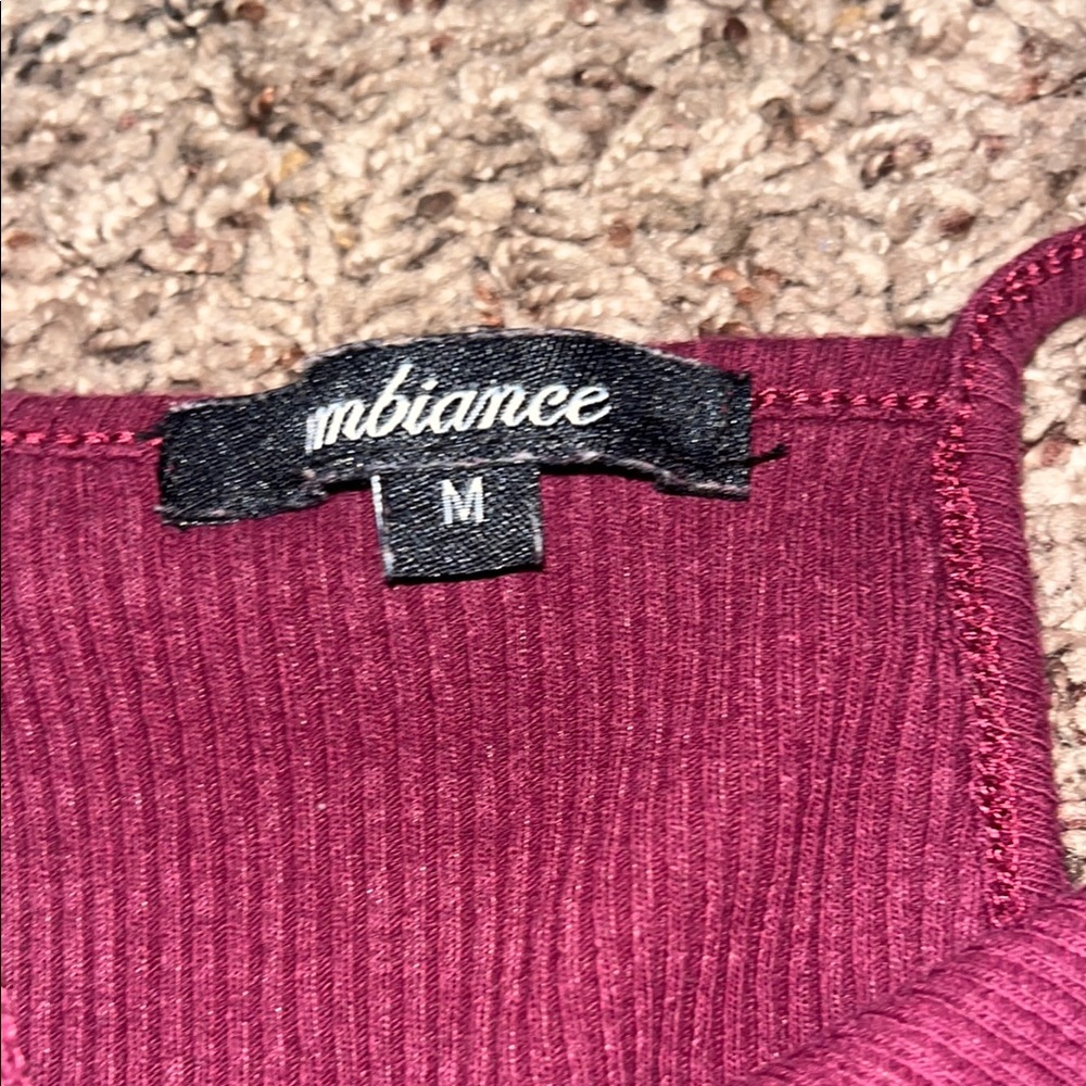 Burgundy Ribbed Bodysuit - Picture 2 of 2